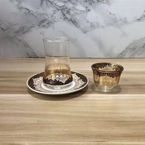 Mokken 3 stks/set luxe koffiekopje Turks hof glas exotische middagcompetitietheekset