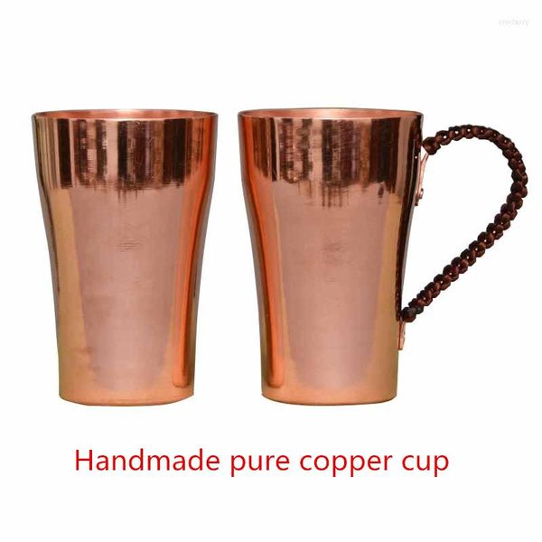 Tasses 400 ml 14 onces de qualité supérieure à la main Moscou Mule Mug Pur Cuivre Rouge Café Vin Bière Tasse Lait Tumbler Pour Mules