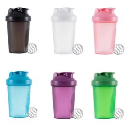 Mokken 400 ml Blender Shaker -fles met roestvrijstalen whisk bal BPA gratis plastic eiwitshakes lekken lekken voor poedertraining gym sport Z0420