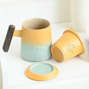 Mokken 400 ml Creative Tea Separation Cup gradiënt keramische mok kantoor persoonlijke retro koffie voor melkdrankware