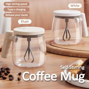 Mokken 400 ml glas elektrische zelfstirring koffiemok met handgrepen high-speed mengen voor melkthee oplaadbaar Cup Home