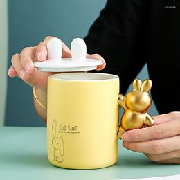 Mokken 400 ml Kawaii Handle koffiekopje ooromslag keramische paar gepersonaliseerde mok voor vrienden vakantiegeschenken