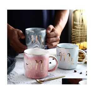 Mokken 400 ml Mr Mrs Coffee Mugs Creative Cups voor het drinken van thee keramische melk tuimelaar paar Lover Valentijnsdag cadeau 13 23SE ZZ Drop de Dhfoa