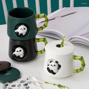 Mokken 400 ml Panda Ceramic Water Cup Coffee met Cover Milk Tea Cups Mug Beverage Festival Gift