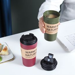 Tazas 420ml Tazas de plástico creativas Café Bebida de té Copa de agua a prueba de fugas Convenientemente de la taza de agua con tapa de la tapa Copa casual 230324