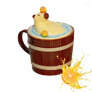 Tasses 450 ml capybara tasse mignon animal imprimé concept amusant conception créative en céramique tasse de café facile à tenir cadeau d'anniversaire pour amant
