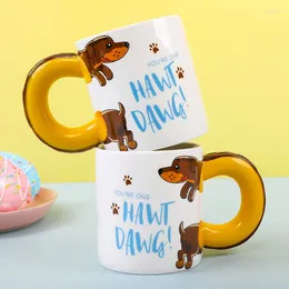 Mokken 450 ml Creatieve Cartoon Worst Hond Koffiekopje Melk Thee Thuis Persoonlijkheid Keramische Verjaardag Christma Cadeau Voor kinderen