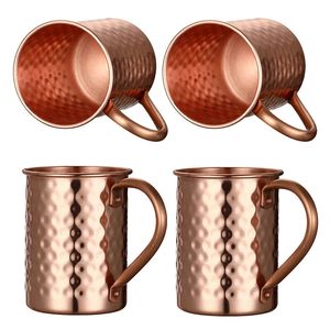 Tasses 4 pièces tasse mule de Moscou 100% cuivre pur pour une ou toute boisson à base de Vodka 231216