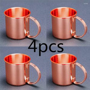 Tasses 4pcs 470ml Martelé Cuivre Plaqué Moscou Mule Tasse Bière Tasse Café Bar Outil