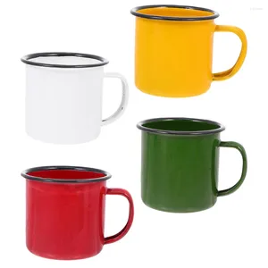 Tazas 4pcs esmalte de esmalte vintage café chino agua tradicional