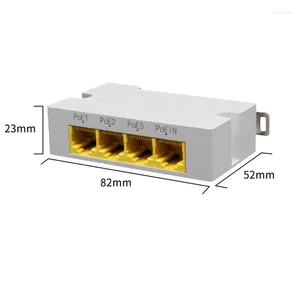 Tasses 4port gigabit poe extender 1000m 1 à 3 commutateur réseau IEEE802.3af / at plugplay pour nvr ip caméra ap