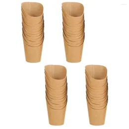 Mokken 50 PCS IJs Cup Dagelijks gebruik Snackhouders French friet Wegwerpcontainer Sandwich Kraft Paper Cups Popcorn Multifunctioneel