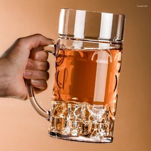 Tasses 500 ml / 1 l tasse de bière transparente en plastique incassable tasse à boire jus de lait barware pour la maison fête bar KTV goutte