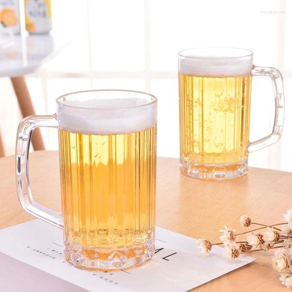 Tasses 500ML Transparent en plastique bière tasse incassable petit déjeuner lait café jus eau verre vin ensemble maison fête Bar KTV