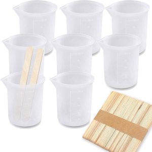 Mokken 58 stks Siliconen Mixing Cups Tools Kit, 100 ml Meten van niet-stick voor hars