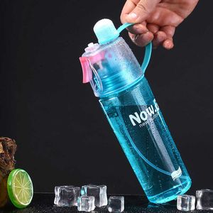 Mokken 600 ml nieuwste stijl waterflessen voor buiten sportveiligheid pc plastic drinking cup meisjes schoolkinderen cadeau gebruiken koelspray z0420