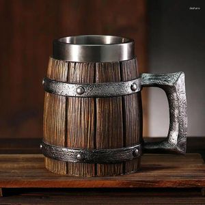Tasses 600 ml Viking Wood Style à bière de bière de bière