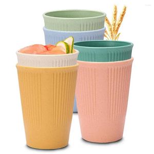 Tasses 6 pièces tasse d'eau en plastique lave-vaisselle potable sans BPA écologique tasse à café réutilisable ensemble d'ustensiles de cuisine