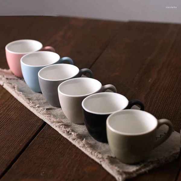 Tazas 6 unids/set 100 ml tazas de porcelana para café té espresso microondas lavavajillas seguro moderno hogar cocina bebida pequeña cerámica