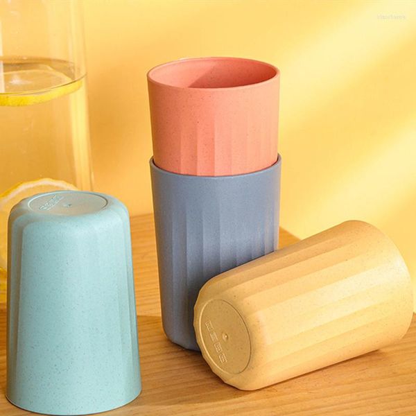 Tazas 7 tipos de taza de trigo ecológica portátil Agua para niños Conjunto Anti-escaldado Anti-caída Suministros para beber baño