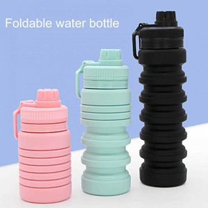 Tasses 750ML étanche vélo bouteille d'eau poignée grande capacité Drinkware Silicone pliable bouteille d'eau pour Camping en plein air voyage Z0420