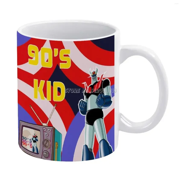 Tasses 90's's Anime Coffee céramique personnalisé 11 oz tasse blanche thé de thé au lait tasse de boisson voyage des années 90