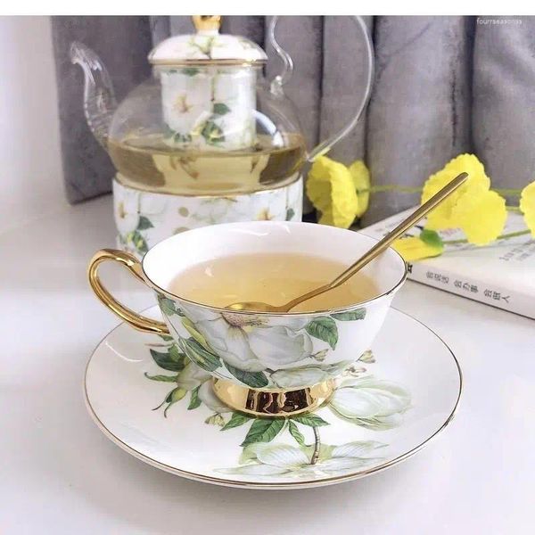 Tasses de thé de l'après-midi, base chauffante en céramique européenne, tasse à café créative, théière noire, ornements de décoration de la maison