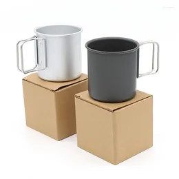 Tasses en aluminium alliage portable de camping extérieur mini mini et tasse de café poignée tropicale