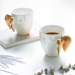 Mugs Angel Wing Fairy Cup Ceramic Coffee Noordse Ins Wind Mark Creative Paar Mok herbruikbaar Kawaii