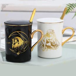 Tasses anime chéri dans le franxx 02 tasse de café Cupkasugano sora alter tasses en céramique lait avec couvercle et cuillère cadeau d'anniversaire
