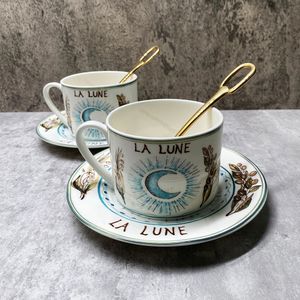 Mokken Aankomst Top Grade Bone Porselein Coffee Cups Vintage Ceramic Onglazed Advanced Tea and Saucers Sets Luxury Gifts 230815