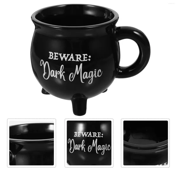 Tasses artistiques rangement d'eau tasse café latte tasse halloween céramique noir