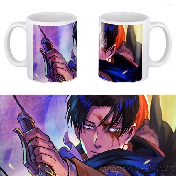 Tasses Attaque sur Titan Mug 11oz Anime Blanc en céramique Tasse de thé Boy Boy Amis Birthday