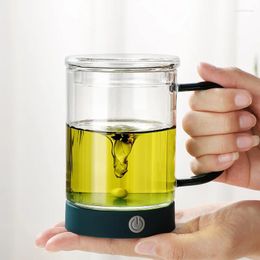 Tasses automatiques remuer magnétique tasse divisée en verre à chaleur thermure tasse de thé électrique électrique mélange des tasses de café au lait