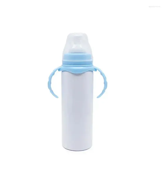 Tasses bébé enfant en bas âge en acier inoxydable enfants Sippy tasse 8oz blanc sublimation biberon tasse