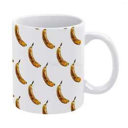 Tasses de banane motif blanc tasse café après l'après-midi tasses de Noël en céramique 330 ml pour le marron