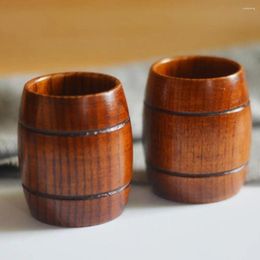 Tazas de barril de copa de agua taza de agua té café leche jugo taza de madera barra de madera barbado
