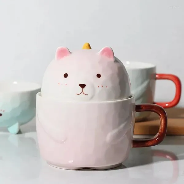 Mugs Bear Coffee Couple Couple fait à la main avec une poignée de couverture de tasse en céramique à thé drôle pour la mariée et le marié Matching Gift Wedding