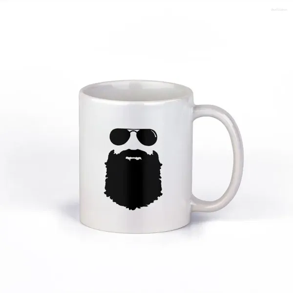 Tasses à barbe co-café tasse homme avec la tasse en céramique drôle 11oz