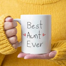 Tazas Best Aunt Ever Mug Cerámica 11 oz Taza de café Tía Regalo de cumpleaños Tazas Feliz Año Nuevo Regalo de Navidad Tía R230713