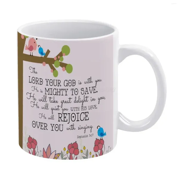 Tasses Bible Verse Portefeuilles Télélettes blanches Masse de thé personnalisée Privure drôle Cup cadeau de café personnalisé Versets de café Tablet Cas de skins bi