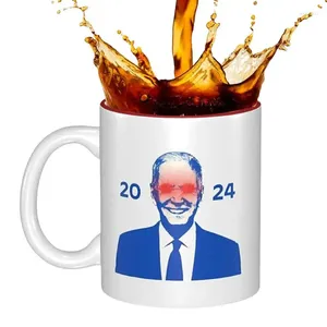 Mugs Biden 2024 tasse 350 ml de vote de tasse en céramique Président Élection Voyage durable Funny Kitchen décor Coffee tasses pour hommes et