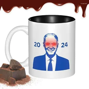 Mugs Biden Coffee 2024 350 ml de céramique Tasse pour vote Président Élection Désoleur de cuisine Funny Travel Tasses durables