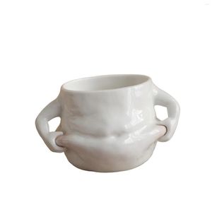 Tazas Big Belly Taza de café de cerámica Taza de agua Regalo Lindo Blanco Novedad Durable con asas Divertido para cocina Cumpleaños Oficina en casa