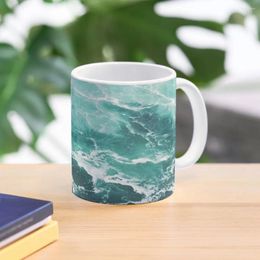 Tasses Bleu Océan Été Plage Vagues Tasse À Café Funnys Porcelaine