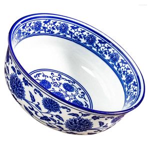 Tasses bleues blancs en porcelaine bol ramen bols cuisine céramique manche asiatique soupe alternative outil de céramique