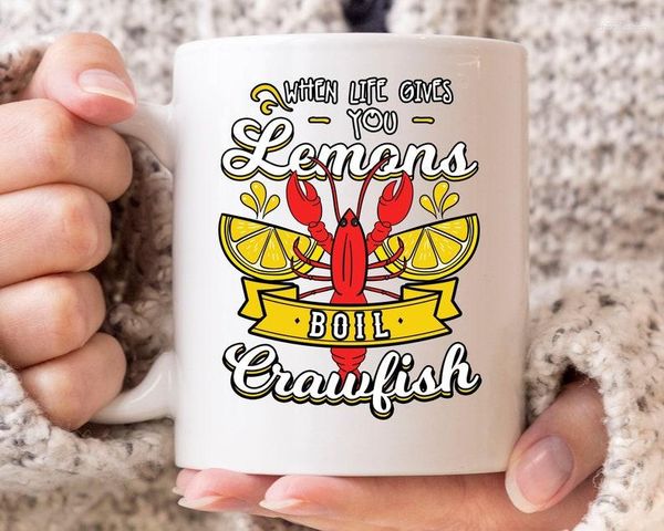 Mugs Faire bouillir la tasse d'écrevisses Funny Mardi Gras Gift Idea Crayfish Party Cool Design Seafood Lover Mudbag For Dads