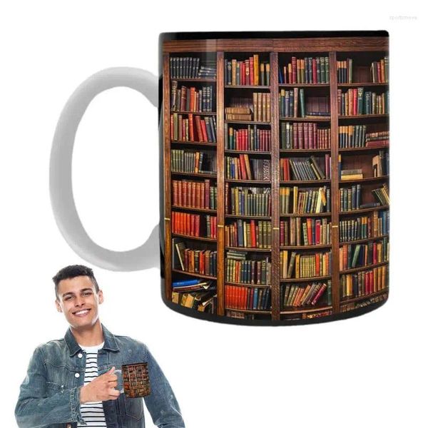 Tasses livre amoureux tasse à café 3D effet livres multi-usages espace créatif conception 350ml articles bookish pour les lecteurs rat de bibliothèque