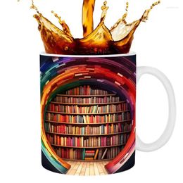 Tasses pour amoureux de livres, tasse créative en trois dimensions, étagère de bibliothèque, 350ml, ver de bibliothèque, cadeau esthétique en céramique pour les amoureux