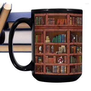 Tasses bibliothèque tasse café drôle pour amateur de livres conception d'espace créatif grande capacité nouveauté tasse d'eau Latte cadeau